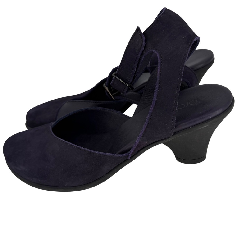 Arche France Eggplant Nubuck D'Orsay Heels‎ French Comfort Chic EU 39, Capsule